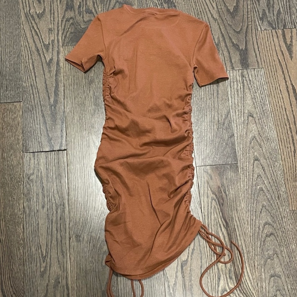 Zara Ruched Ribbed Dress - Picture 2 of 3